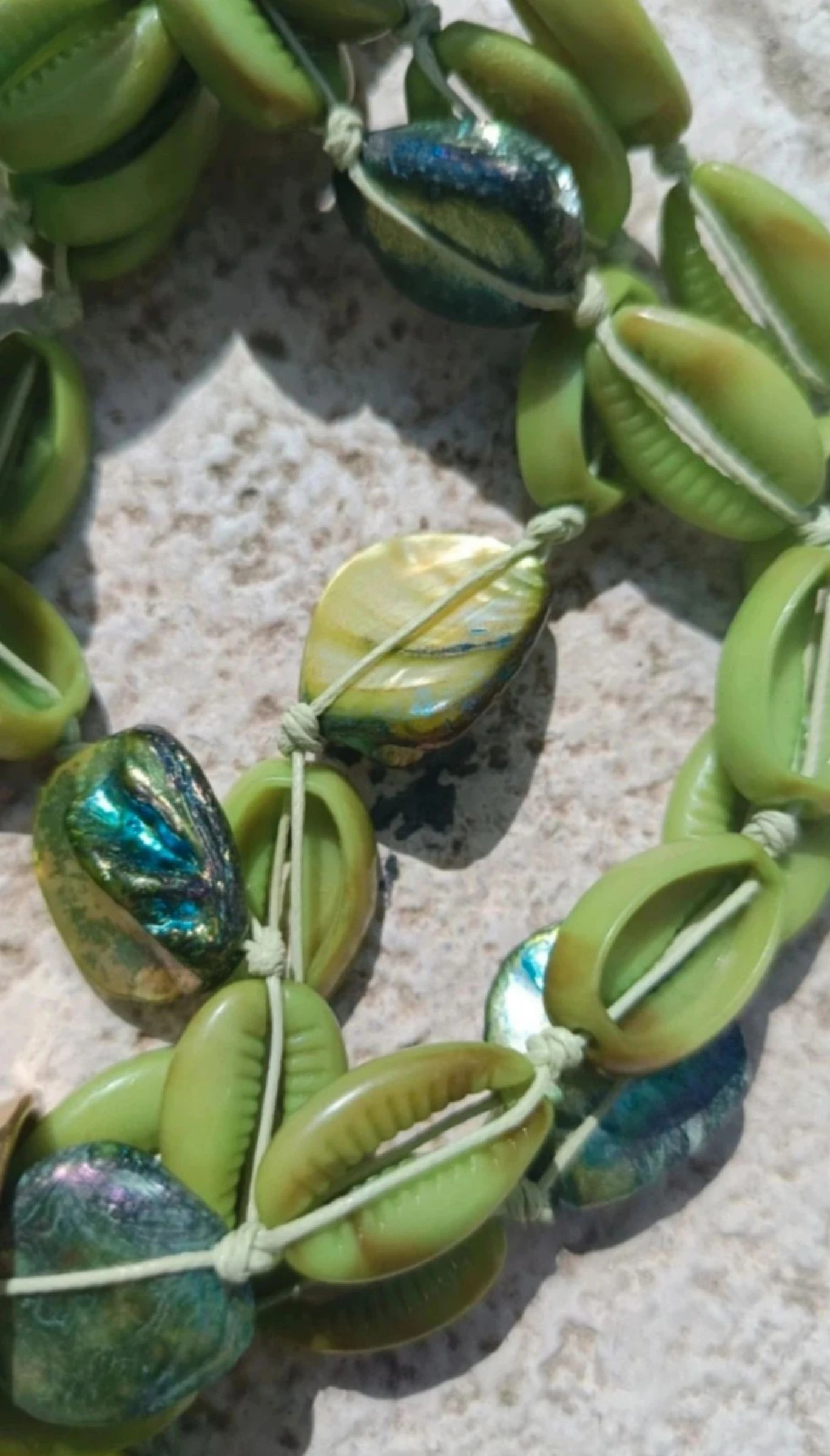 Boho necklace. Summer beads. Green and gold color. – photo 4
